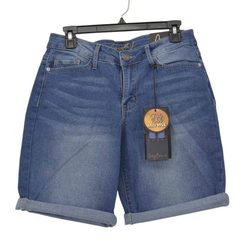CopperFlash Mid Rise Bermuda Blue Jean Shorts Curvy Size 6